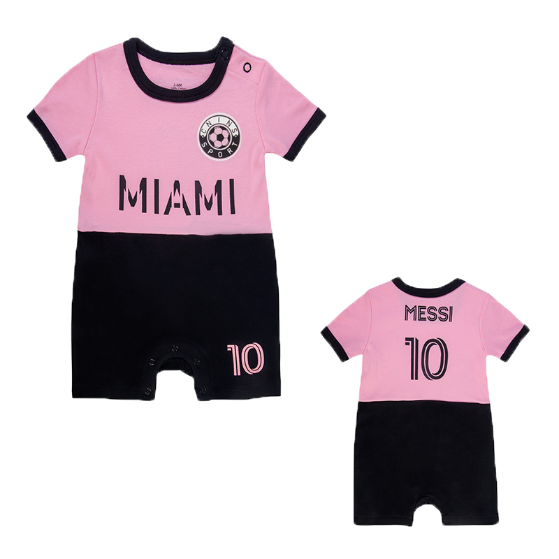 Messi Miami Infant Soccer Jersey Romper Open Shoulder