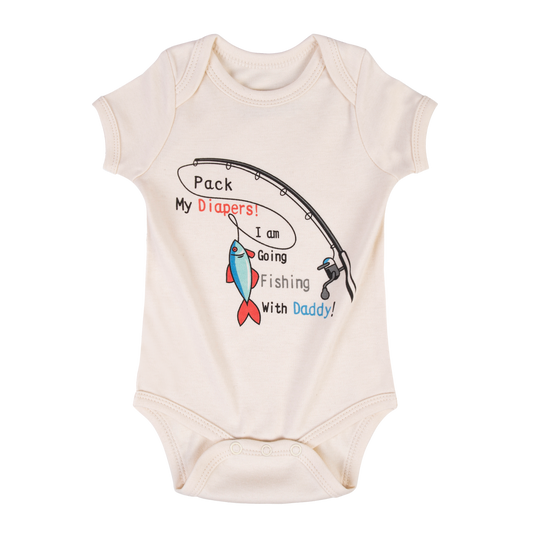 Pack My Diapers I'm Going Fishing With Daddy Cream Style