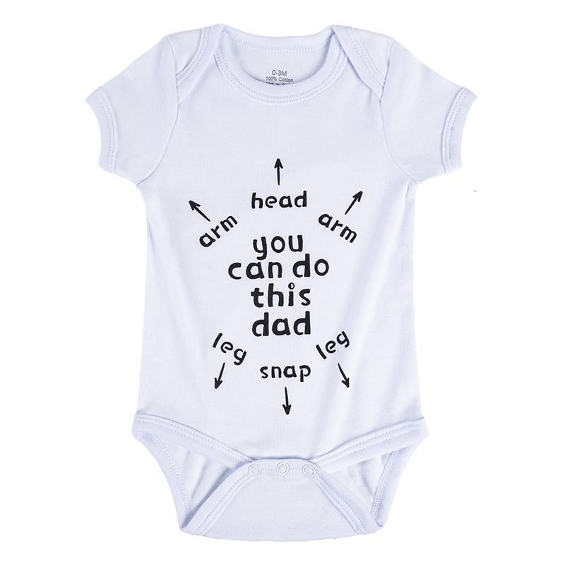 a fun character graphic printed on a White base onesie
