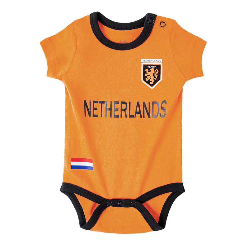 Netherlands Infant Soccer Jersey Bodysuit Open Shoulder