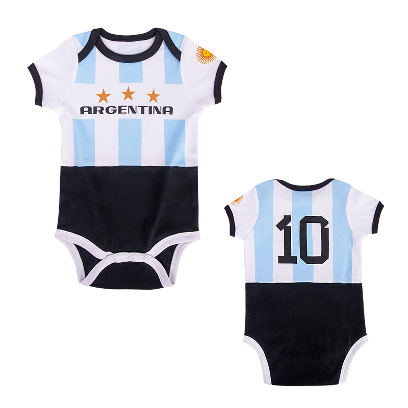 Argentina Infant Soccer Jersey Bodysuit Envelope-Neck