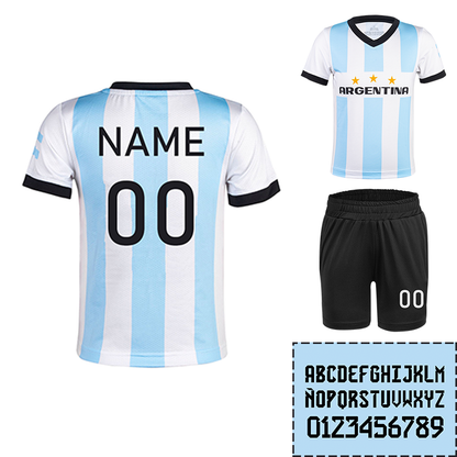 Customize a football jersey exclusively for your child and personalize it with their name and number in the designated area.