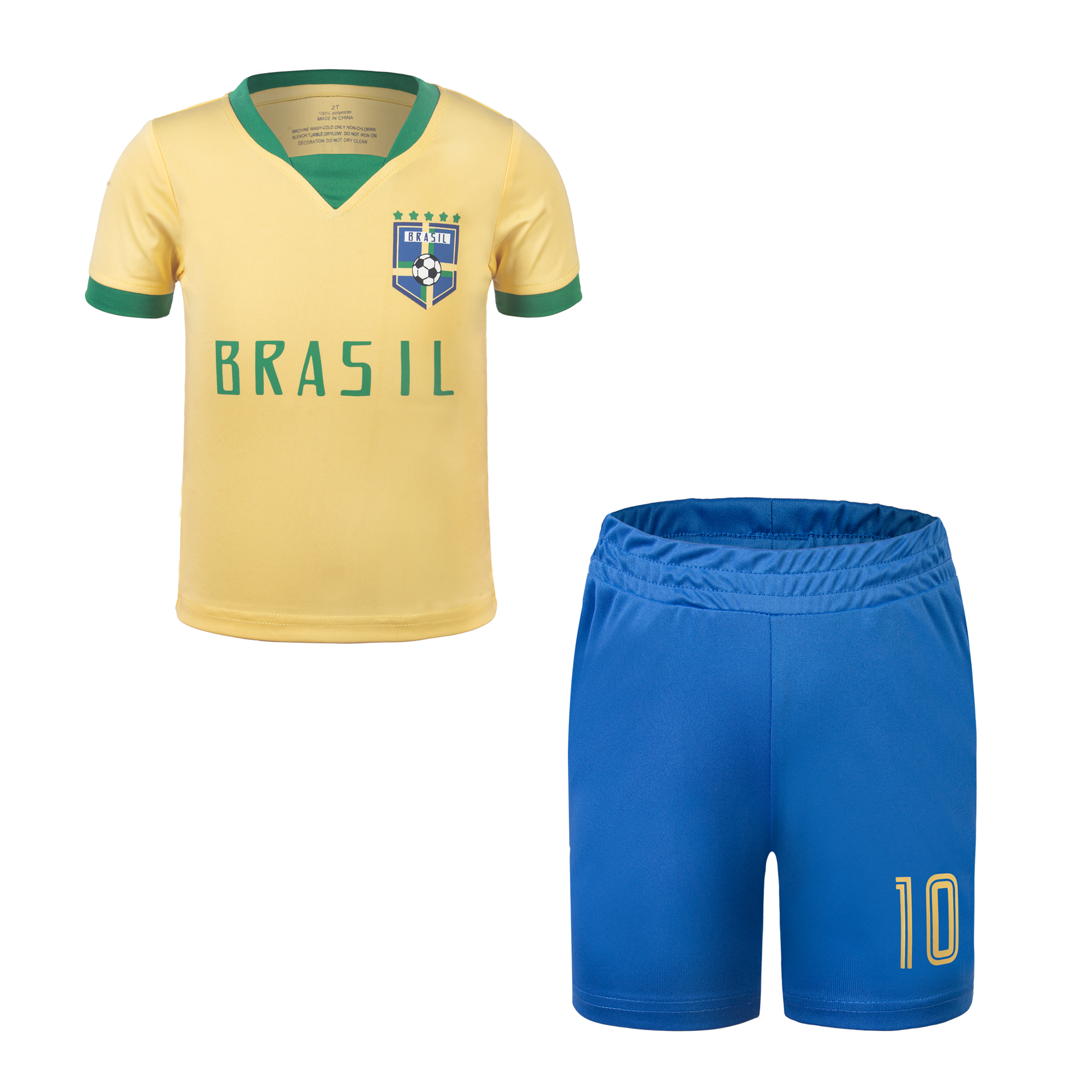 Printed Soccer Set - Yellow/Brasil - Kids