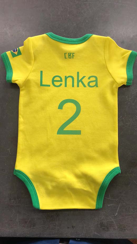 Brazil jersey onesie personalization