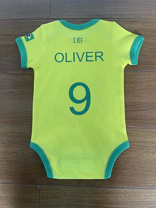 Brazil jersey onesie personalization