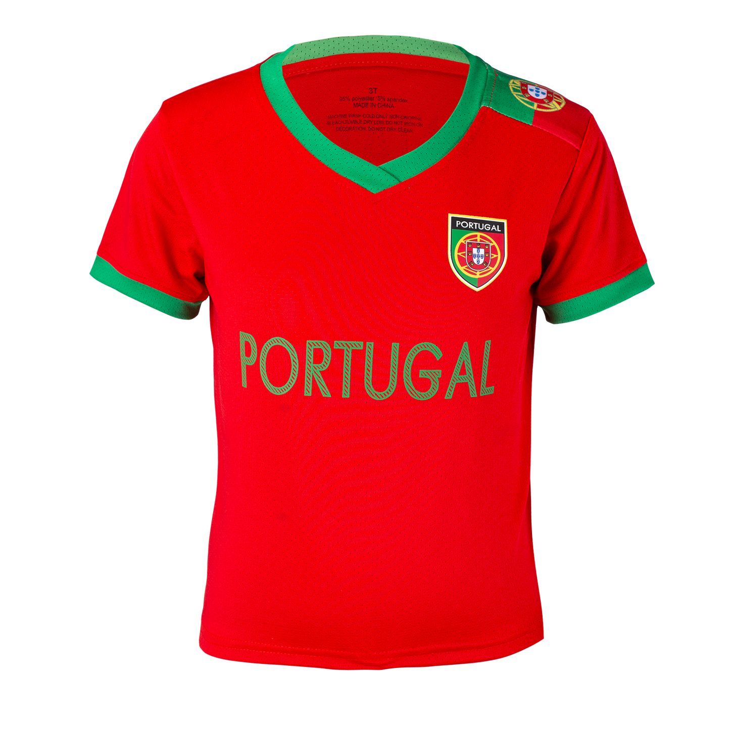 Child Youth Unisex Portugal Soccer Jersey Short Sleeve No.7 Uniform 2 Piece Sets