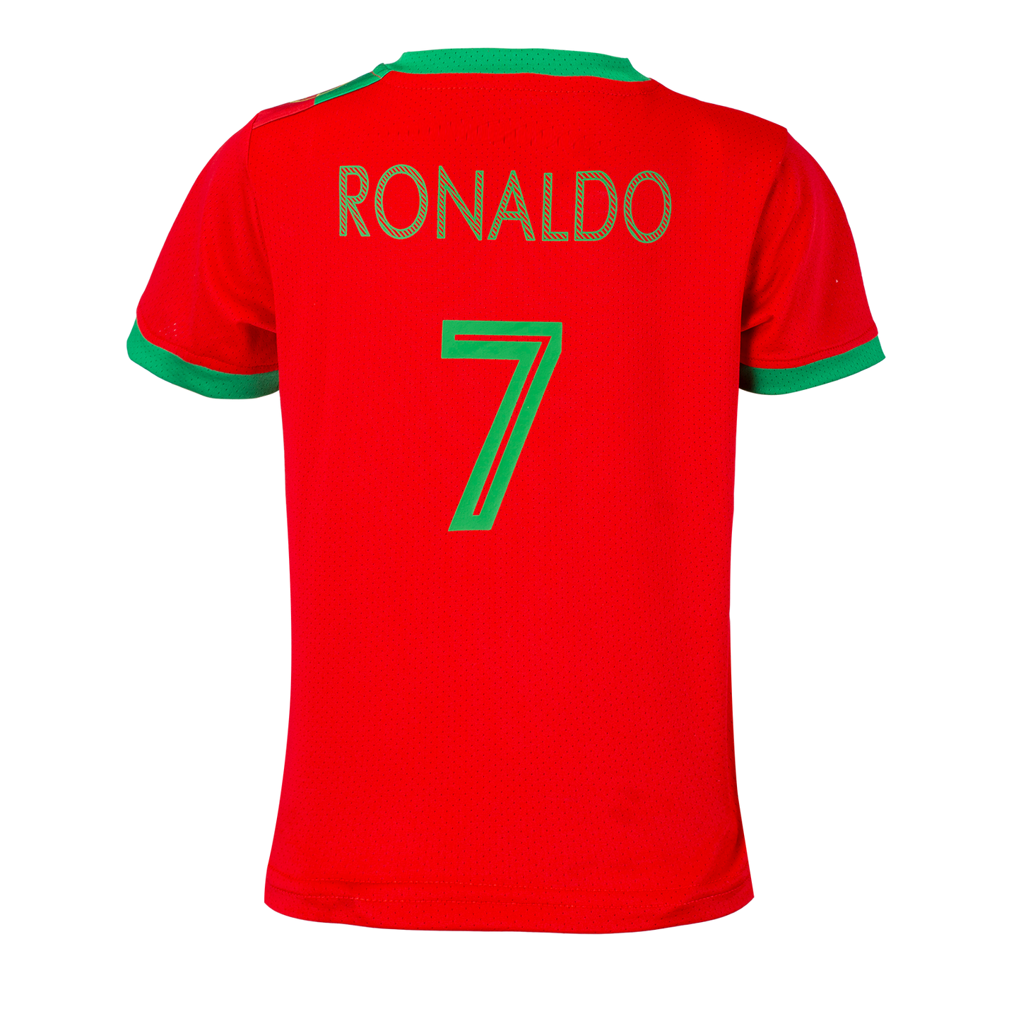 Child Youth Unisex Portugal Soccer Jersey Short Sleeve No.7 Uniform 2 Piece Sets