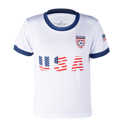 Child Youth Unisex USA Soccer Jersey Short Sleeve No.10 Uniform 2 Piece Sets