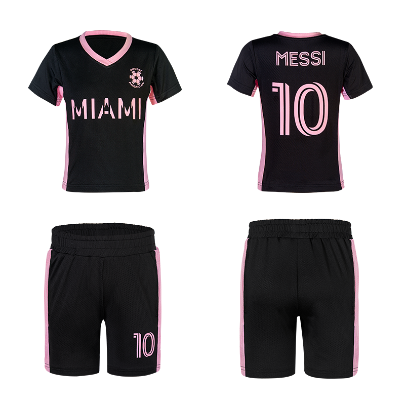 Messi Miami Baby Soccer Jersey Outfit Uniform Style 1 Black