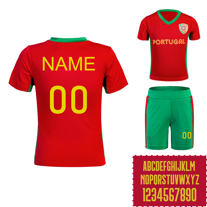 Customize a football jersey exclusively for your child and personalize it with their name and number in the designated area.