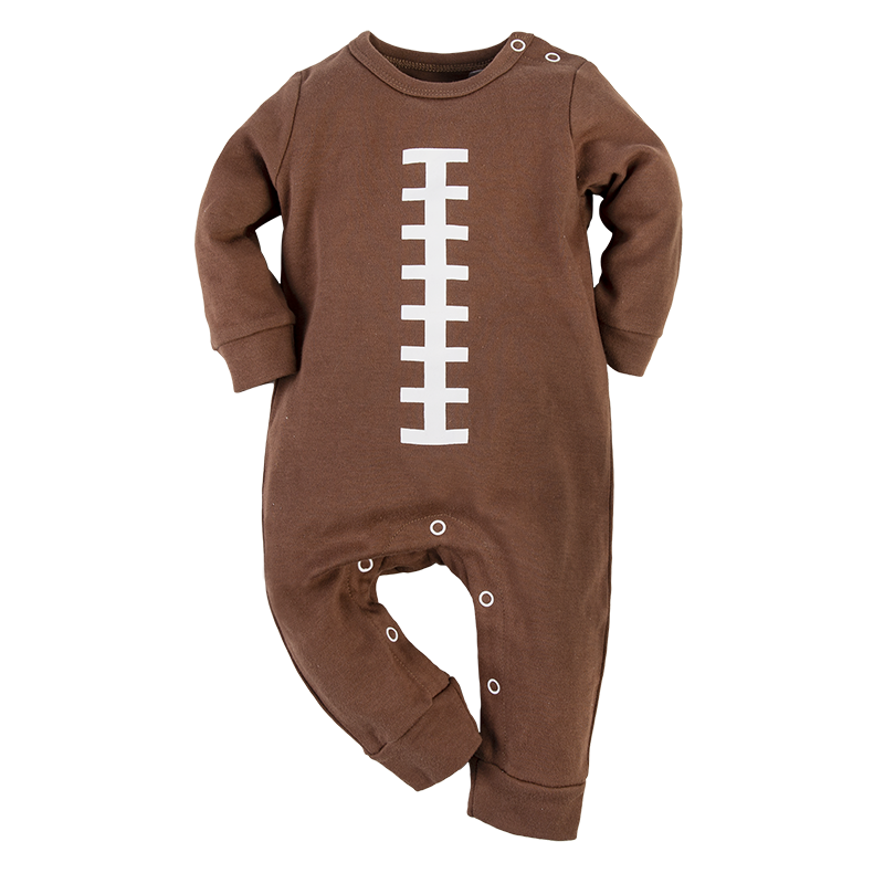 Baby Football Footed Bodysuit Open Shoulder