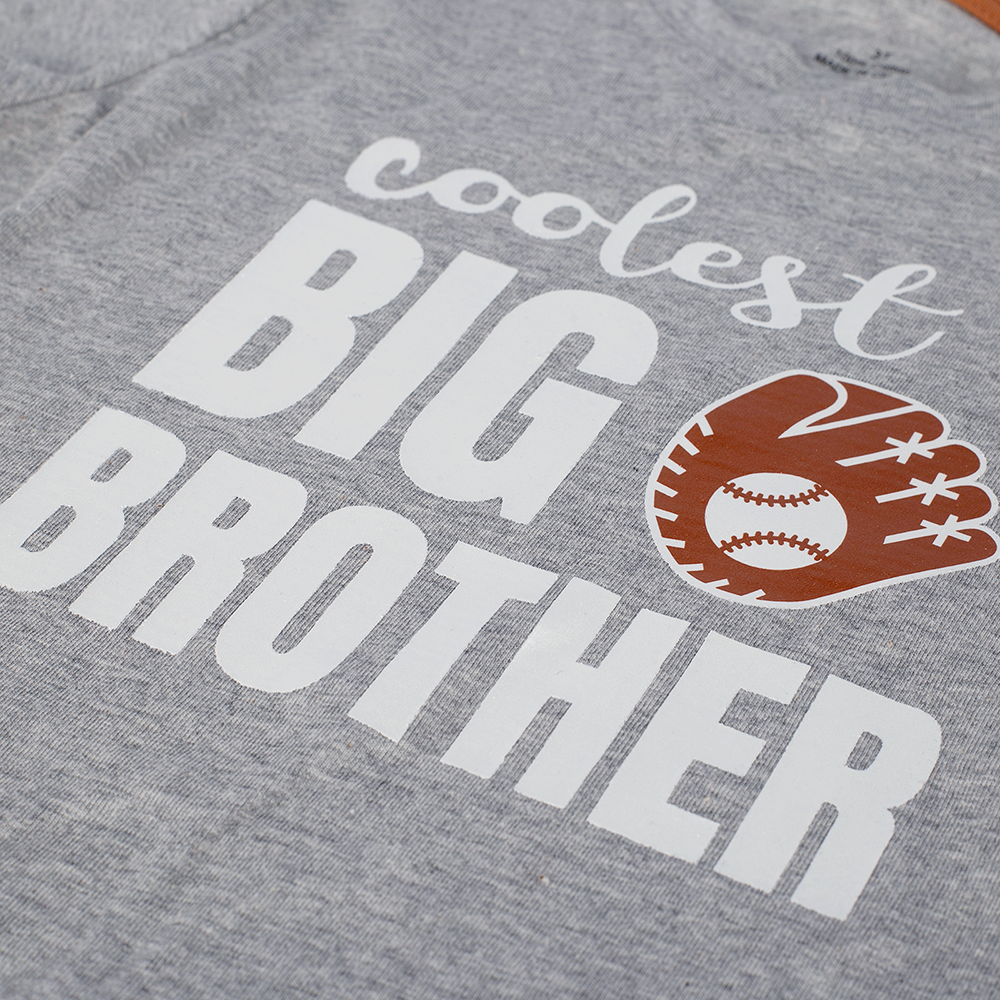 baseball print on chest of T-shirt