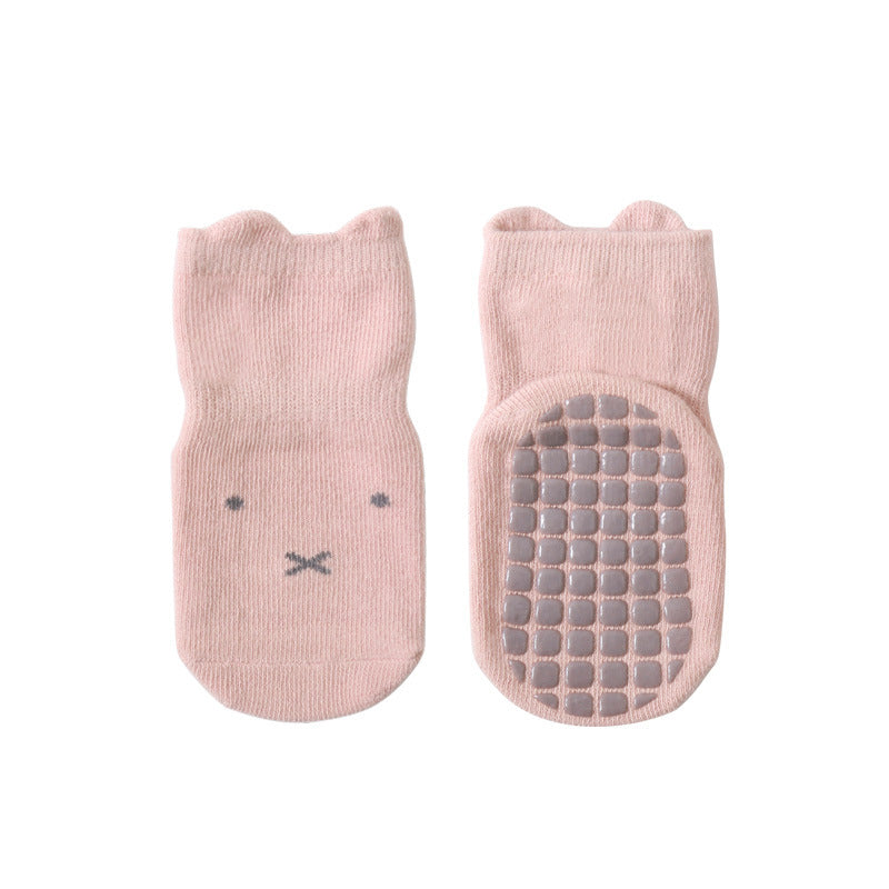Blush Pink Bunny Non-Slip Toddler Socks