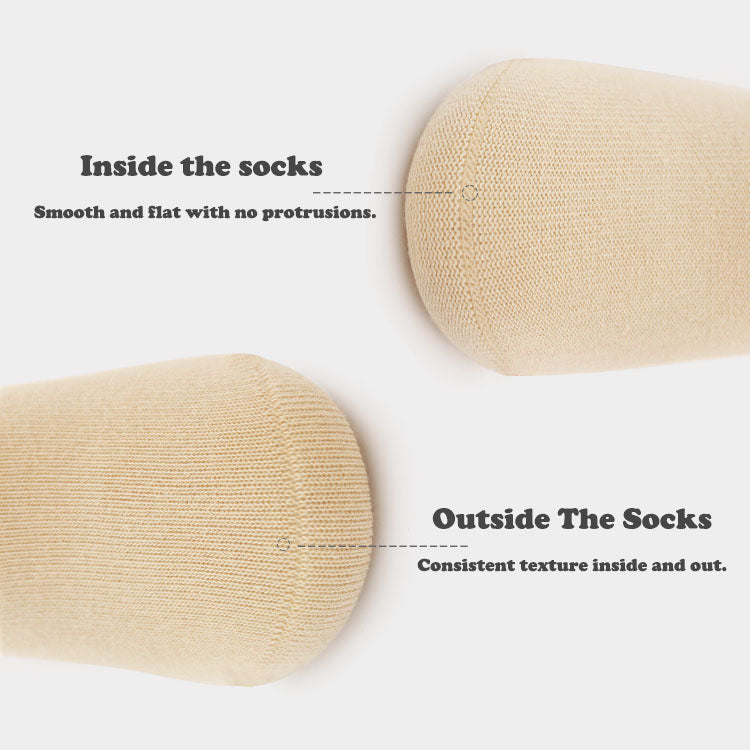 Seamless socks that conform to the feet for comfort and prevent slipping off