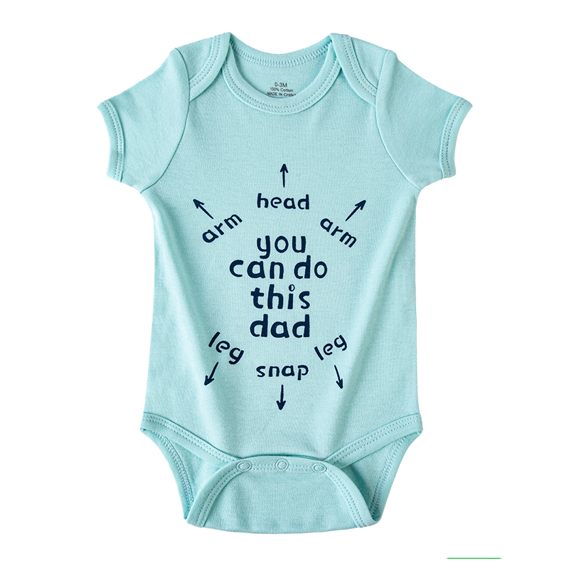  a fun character graphic printed on a Emerald-Blue base onesie