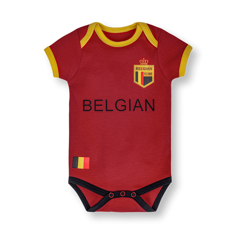 Belgium Infant Soccer Jersey Bodysuit Envelope-Neck