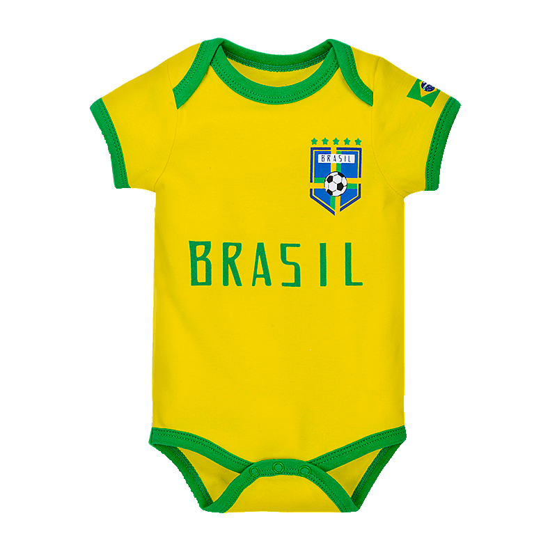 Brazil Infant Soccer Jersey Bodysuit Envelope-Neck