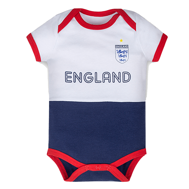 England Infant Soccer Jersey Bodysuit Envelope-Neck