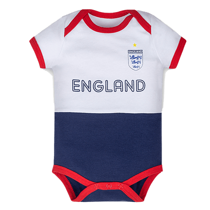 England Infant Soccer Jersey Bodysuit Envelope-Neck