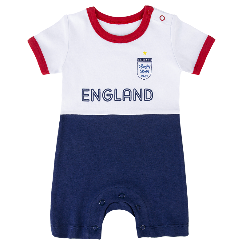 England Infant Soccer Jersey Romper Open Shoulder