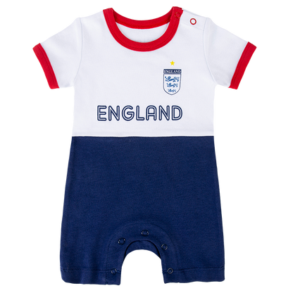 England Infant Soccer Jersey Romper Open Shoulder