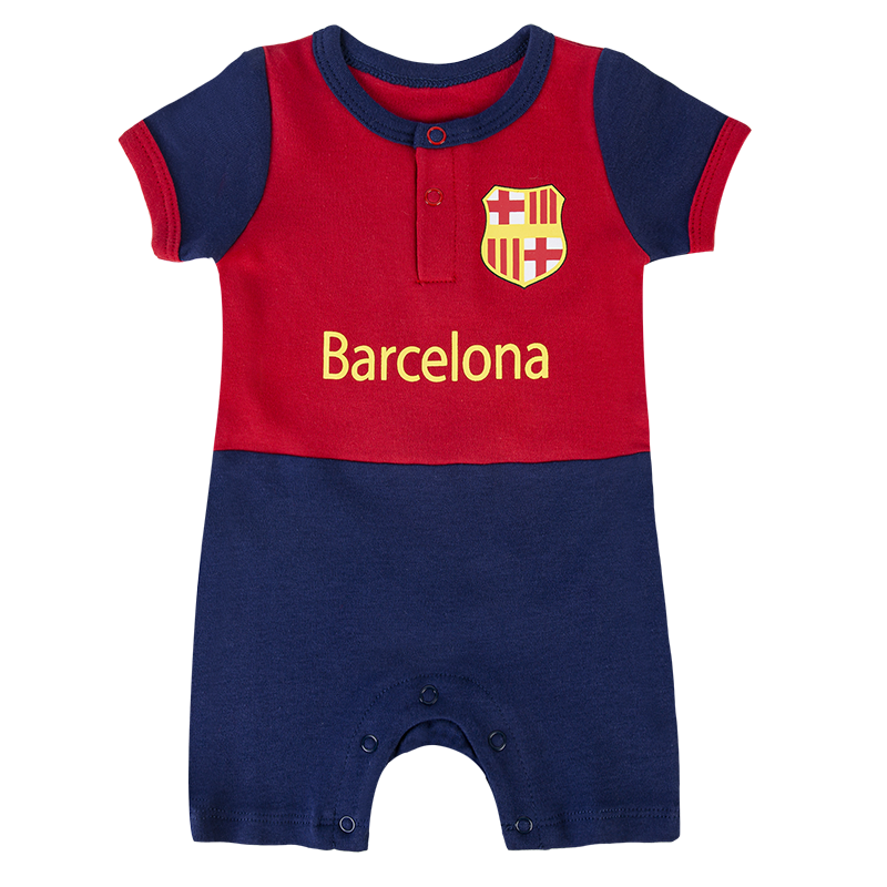 Barcelona Infant  Soccer Jersey Romper Front Plackets