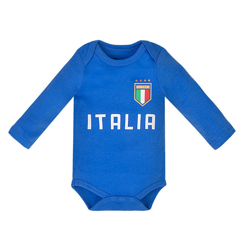 Italy Baby Soccer Jersey Bodysuit Long Sleeve Envelope-Neck