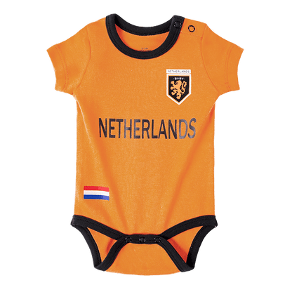 Netherlands Infant Soccer Jersey Bodysuit Open Shoulder