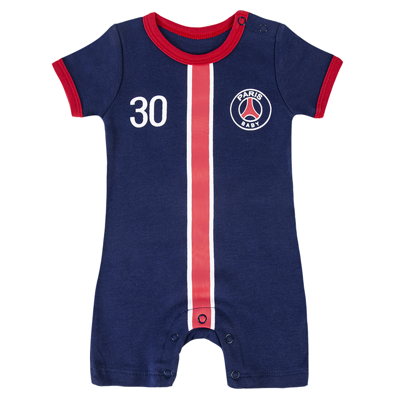 Paris Infant Soccer Jersey Romper Open Shoulder