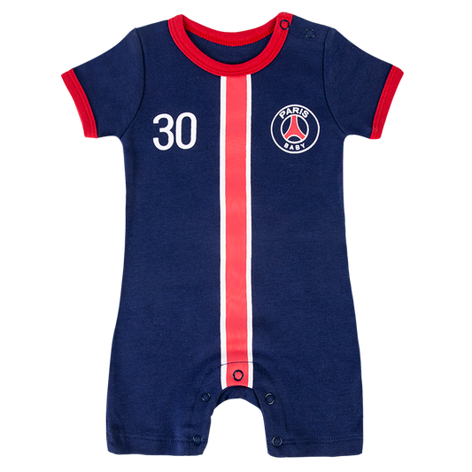 Paris Infant Soccer Jersey Romper Open Shoulder