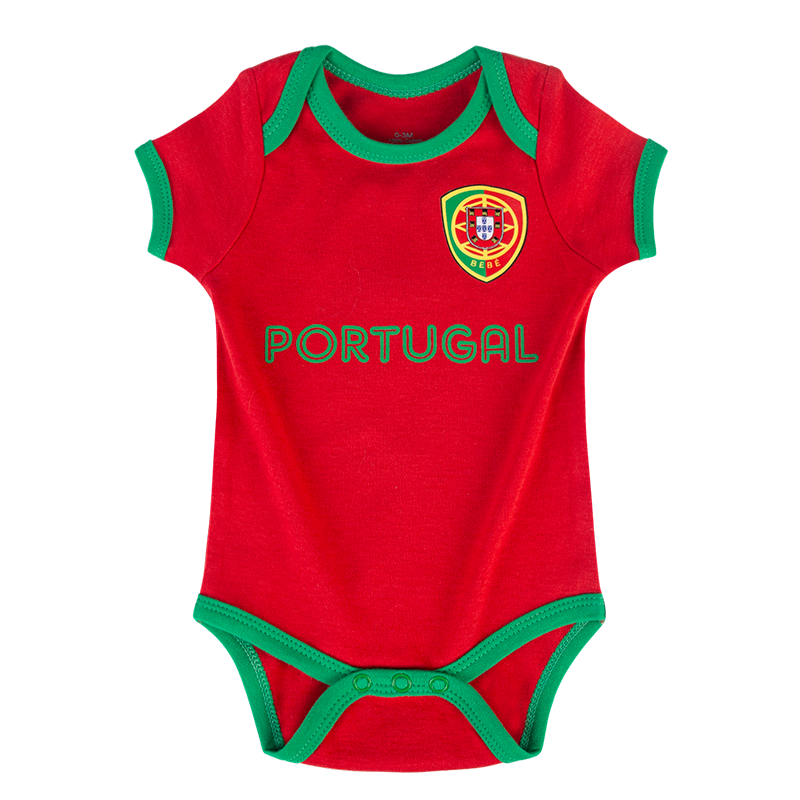 Portugal Infant Soccer Jersey Bodysuit Envelope-Neck
