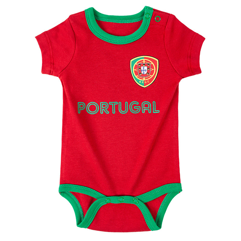 Portugal Infant  Soccer Jersey Bodysuit Open Shoulder