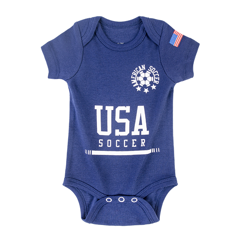 US-1 Infant Soccer Jersey Bodysuit Envelope-Neck Blue