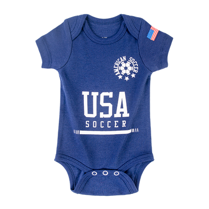 US-1 Infant Soccer Jersey Bodysuit Envelope-Neck Blue