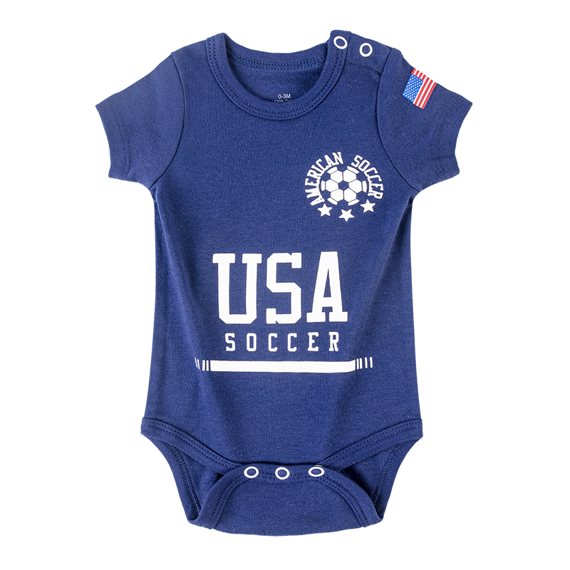 US-1 Infant Soccer Jersey Bodysuit Open Shoulder Blue