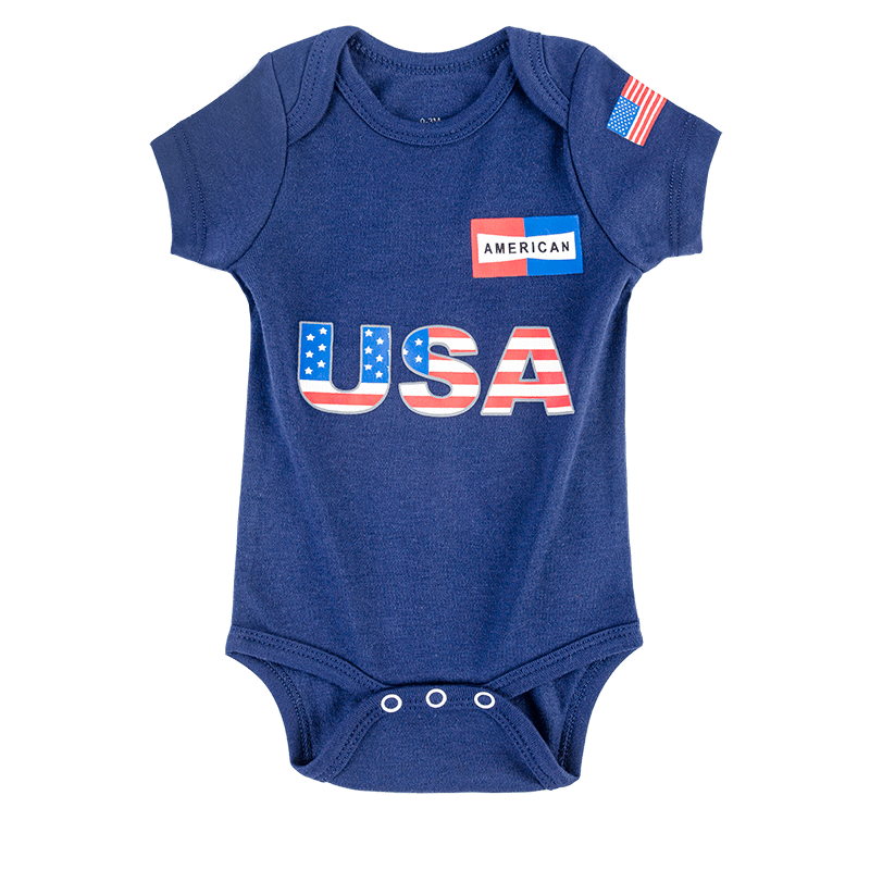 US-2 Infant Soccer Jersey Bodysuit Envelope-Neck Blue