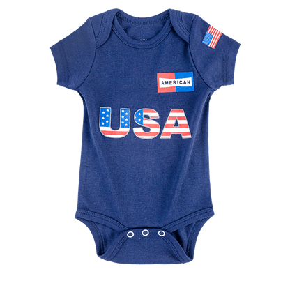 US-2 Infant Soccer Jersey Bodysuit Envelope-Neck Blue