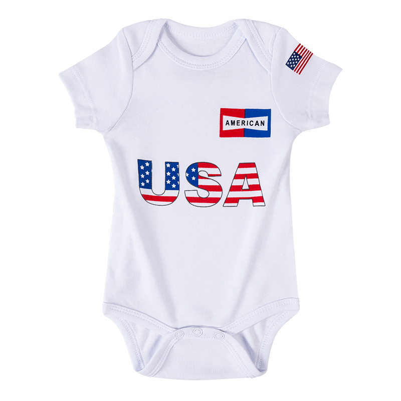 US-2 Infant Soccer Jersey Bodysuit Envelope-Neck White