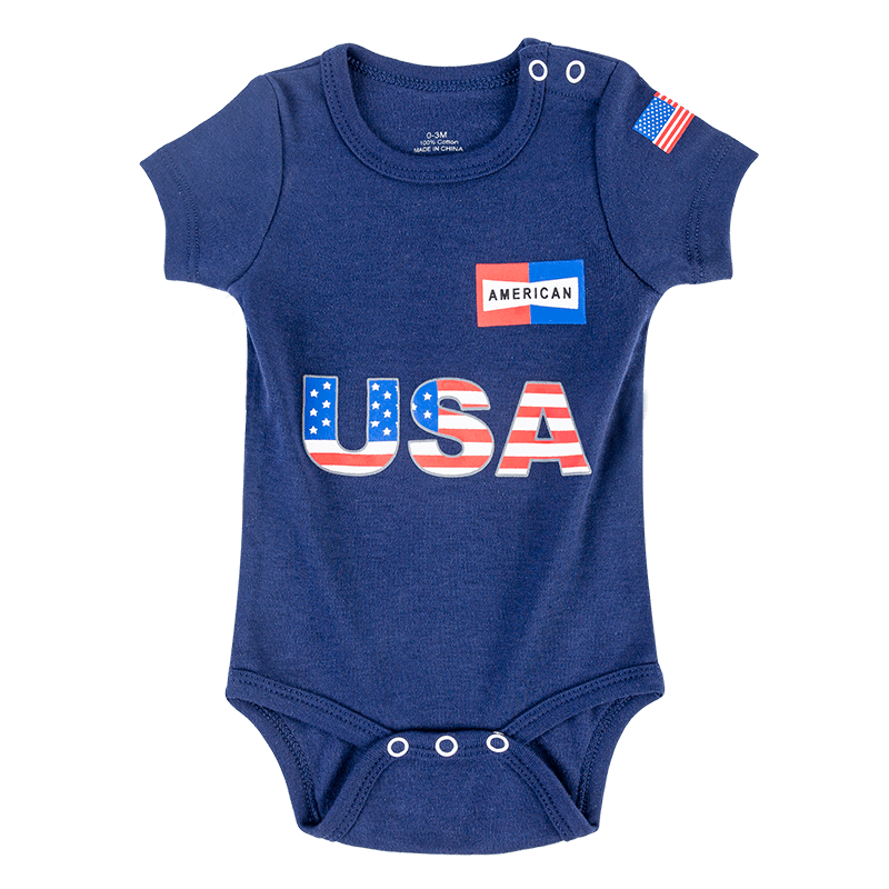US-2 Infant Soccer Jersey Bodysuit Open Shoulder Blue