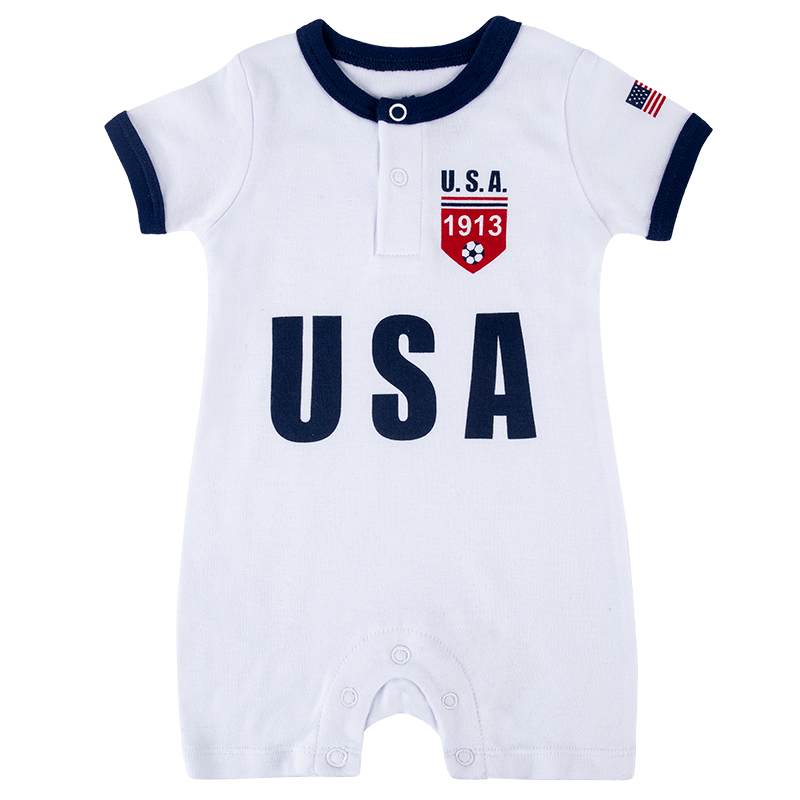 US-3 Infant Soccer Jersey Romper Front Plackets Short Sleeve